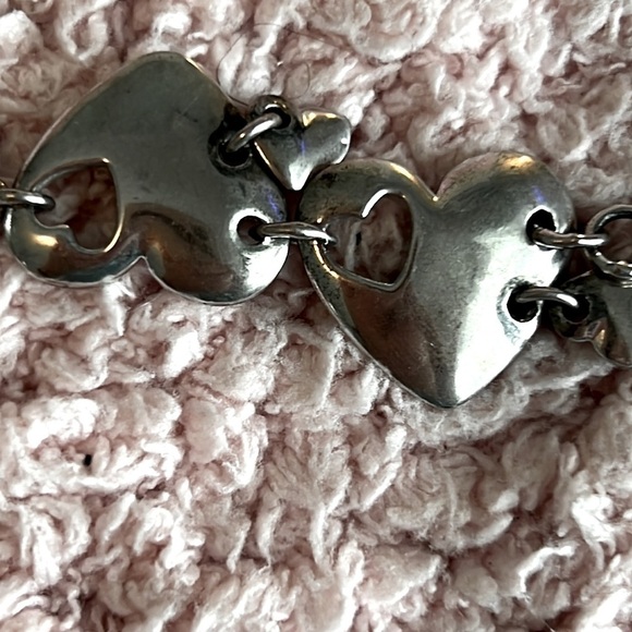 Vintage Glass Heart Locket Toggle Bracelet - Picture 11 of 11